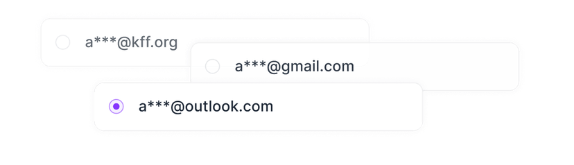 Select which email to verify